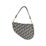 Dior Saddle Bag Blue Dior Oblique Jacquard Canvas with Black Leather Trim - Image 6