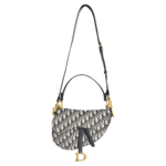 Dior Saddle Bag Blue Dior Oblique Jacquard Canvas with Black Leather Trim - Image 5