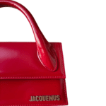 Jacquemus Le Chiquito Long Bouclé Bag – Red Patent Leather & Silver-Tone Hardware - Image 2