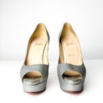 Christian Louboutin Lady Peep Silver Glitter Pumps — Size 38.5 - Image 7