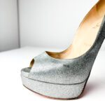 Christian Louboutin Lady Peep Silver Glitter Pumps — Size 38.5 - Image 4