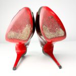 Christian Louboutin Lady Peep Burgundy Patent Leather Sling Platform Pumps — Size 39 - Image 8