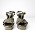 Saint Laurent Grey Patent Leather Tribute Platform Sandals — Size 38 - Image 5