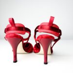 Fendi Colibrì FF-Motif Red Velvet Pointed-Toe Slingback Pumps — 85mm — Size 36 - Image 5