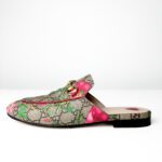 Gucci  Multicolor GG Supreme Canvas with Floral Print & Gold-Tone Horsebit Hardware Princetown Mules — Size 36 - Image 2