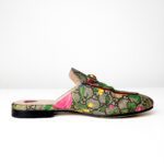 Gucci  Multicolor GG Supreme Canvas with Floral Print & Gold-Tone Horsebit Hardware Princetown Mules — Size 36 - Image 3