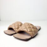 Bottega Veneta Padded Flat Sandals in Beige