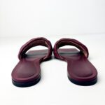 Bottega Veneta Burgundy Leather Lido Flat Slide Sandals – Size 36.5 - Image 4