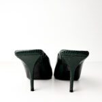 Balenciaga Square Knife BB 80mm Mules in Green Python-Embossed Leather — Size 37 - Image 8