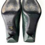 Balenciaga Square Knife BB 80mm Mules in Green Python-Embossed Leather — Size 37 - Image 9