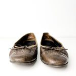 Chanel Dark Brown Quilted Leather CC Bow Ballet Flats — Size 40 - Image 2
