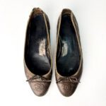 Chanel Dark Brown Quilted Leather CC Bow Ballet Flats — Size 40 - Image 4