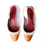 Carolina Herrera Size 40 Beige Orange Cap Toe Slingback – Authenticated Investment Piece | Shaikha's Luxury Closet Abu Dhabi - Image 3