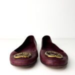 Gucci Burgundy Leather GG Logo Ballet Flats — Size 39 - Image 3