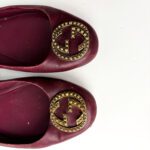 Gucci Burgundy Leather GG Logo Ballet Flats — Size 39 - Image 12
