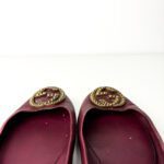 Gucci Burgundy Leather GG Logo Ballet Flats — Size 39 - Image 4