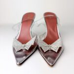 Amina Muaddi x AWGE Phoenix Glass PVC Slingback Pumps – Size 38 - Image 3