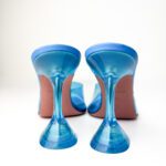 Amina Muaddi Electric Blue PVC Lupita Martini-Heel Plexi Mules – Size 38.5 - Image 5