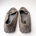 Louis Vuitton Oxford Loafers in Grey Suede with Gold-Tone Zip & LV Hardware — Size 39 - Image 5