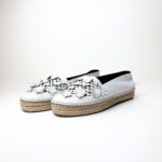 Christian Dior Granville “Flore” Espadrilles in White Laser-Cut Leather with Floral Appliqué — Size 38.5