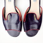 Prada Purple Saffiano Patent Leather Logo Block Heel Pumps – Size 40 - Image 2