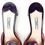 Prada Purple Saffiano Patent Leather Logo Block Heel Pumps – Size 40 - Image 3