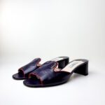 Prada Purple Saffiano Patent Leather Logo Block Heel Pumps – Size 40