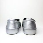 Christian Dior “Dior Happy” Slip-On Sneakers in Silver Leather & Glitter with Floral Sequin Embellishments — Size 38 - Image 7