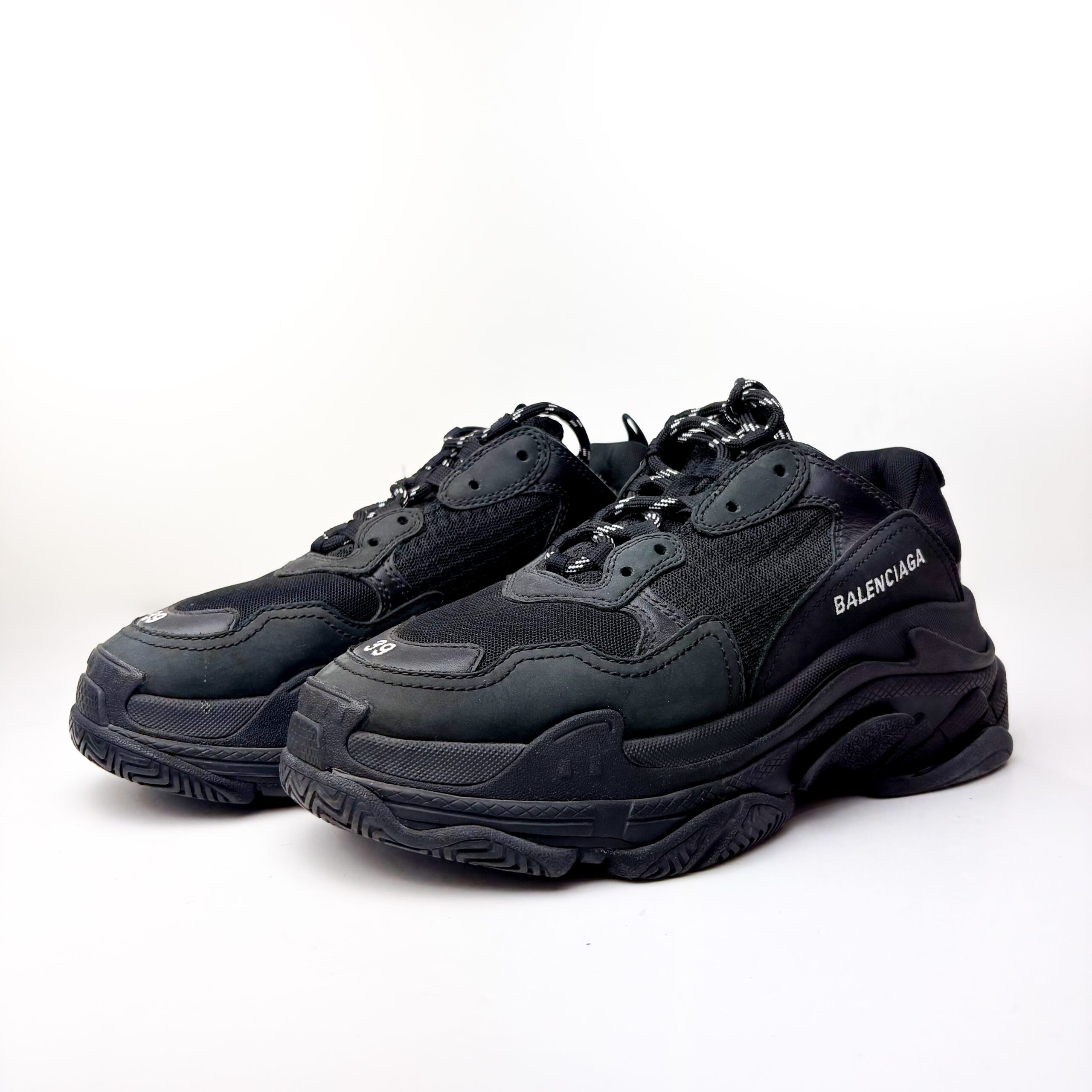 IMG_3938 Balenciaga Triple S Sneakers in Black Leather and Mesh β Size 39 - Image 1