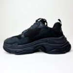 Balenciaga Triple S Sneakers in Black Leather and Mesh β Size 39 - Image 2