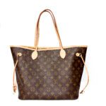 Louis Vuitton Neverfull MM Tote Bag in Monogram Coated Canvas with Natural Cowhide Leather Trim