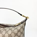 Gucci Ophidia Mini Shoulder Bag in GG Supreme Canvas with Brown Leather Trim - Image 4