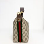 Gucci Ophidia Mini Shoulder Bag in GG Supreme Canvas with Brown Leather Trim - Image 5