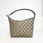 Gucci Ophidia Mini Shoulder Bag in GG Supreme Canvas with Brown Leather Trim