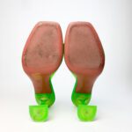 Amina Muaddi Lupita Glass Mule Sandals in Fluo Neon Green PVC – Size 41 - Image 8