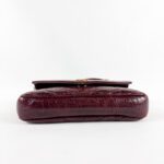 Saint Laurent College Mini Chain Bag in Burgundy Shiny Crackled Leather - Image 4