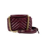Saint Laurent College Mini Chain Bag in Burgundy Shiny Crackled Leather - Image 5