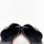 Louis Vuitton Lock It Heeled Mules — Black Leather, Size 38 - Image 5