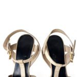 Saint Laurent Light-Colored Crocodile-Embossed Leather Tribute Platform Sandals — Size 38 - Image 7