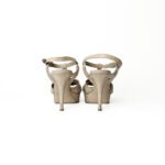 Saint Laurent Light-Colored Crocodile-Embossed Leather Tribute Platform Sandals — Size 38 - Image 3