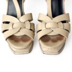 Saint Laurent Tribute Platform Sandals Beige Leather – Size 38 - Image 6