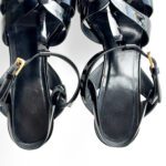 Saint Laurent Black Patent Leather Tribute Platform Sandals — Size 38 - Image 4