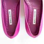 Manolo Blahnik Fuchsia Satin Lurum Crystal-Embellished Ballet Flats — Size 36.5 - Image 6