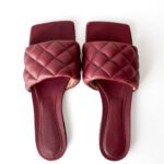 Bottega Veneta Burgundy Leather Lido Flat Slide Sandals – Size 36.5 - Image 4