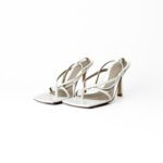 Bottega Veneta Optic White Stretch Strap Sandals – Size 36