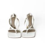 Bottega Veneta Optic White Stretch Strap Sandals – Size 36 - Image 4