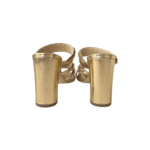 Chanel Gold Leather Chain-Embellished Block Heel Slide Sandals — Size 37C - Image 7