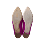 Manolo Blahnik Fuchsia Satin Lurum Crystal-Embellished Ballet Flats — Size 36.5 - Image 7
