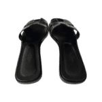 Hermès Black Calfskin Leather with White Topstitching Oran Sandals — Size 39 - Image 8