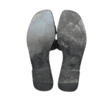 Hermès Black Calfskin Leather with White Topstitching Oran Sandals — Size 39 - Image 10